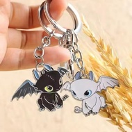 Flying Dragon Keychain For Car Cartoon Anime Black White Enamel Toothless Keychain Couple Key O6h7