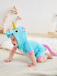 SHEIN 嬰兒男童藍色造型圖案服裝