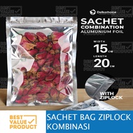 (PACK) ZIPLOCK Plastic Sachet Combination 15 x 20 Transparent FOIL 15x20 cm