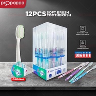 Propappa - [12 Pcs/Box] Toothbrush Adult Soft Gum Protection | Berus Gigi Dewasa Antibakteria Lembut