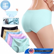 [LATEST] Ice Silk Panties Seamless Women Underwear Middle Waist Seluar Dalam Wanita Women Briefs Und