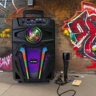 Speaker Bluetooth Karaoke Black Spider 15600 Qs-4813 Super Bass 8 Inci