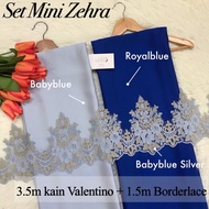 SET KAIN PASANG BAJU PENGANTIN KAIN VALENTINO UNTUK BAJU KURUNG MODEN & PAHANG LACEMEWAH BORDERLACE 