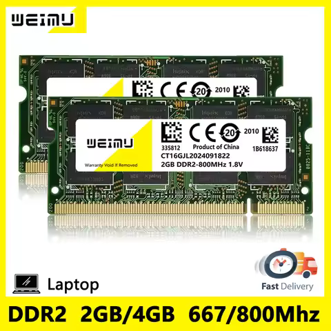 DDR2 2GB Laptop Memory Ram 667Mhz 800Mhz PC2 5300 6400 1.8V 200Pin Non-ECC Unbuffered Notebook SODIM