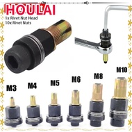 HOULAI 11Pcs/Set Hand Rivet Nut Rivet Tool Set Rivet Nut Tool Rivet Nut Mandrel Staple For Rivet Nut