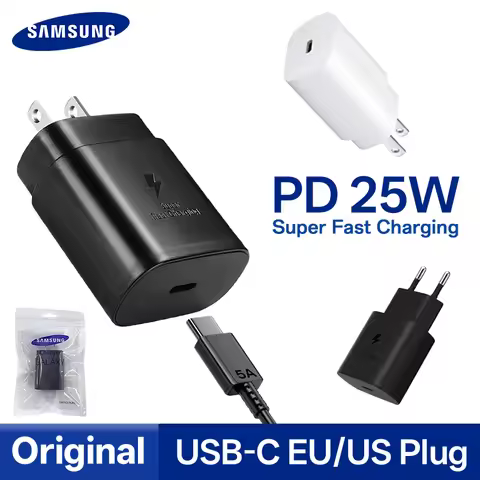 Original Samsung 25w Type C Charger Fast Charging Adapter Galaxy S25 S24 S23 S22 Plus A51 A73 A24 A3
