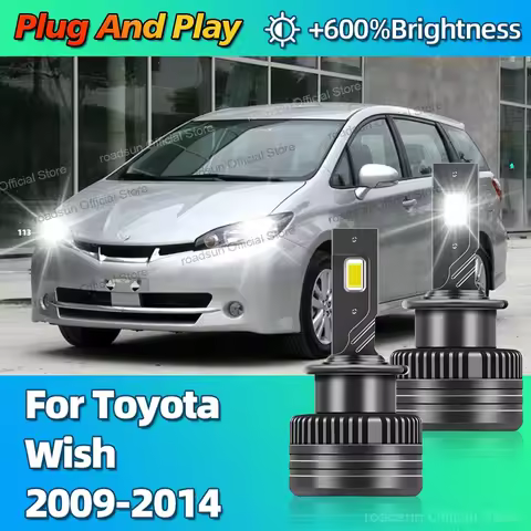 2Pcs LED Bulb Canbus HID D4S Replacement Lights Car Headlight with Fan For Toyota Wish 2009 2010 201