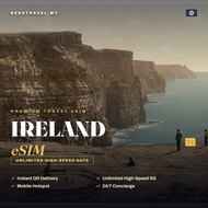 Ireland eSIM 5GB-50GB & Unlimited Data | Instant eSIM Delivery | 5G/4G High Speed | REDXTRAVEL.MY