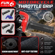 FUN TIMES Motorcycle Throttle Grip Set with Cable, Universal 7/8" Anti-Slip Handlebar Grips, Black/B