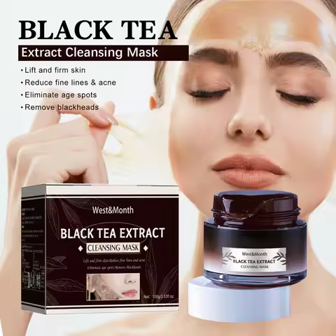 West&Month Black Tea Facial MaskCleanse PoresApplication MaskBrighten PoresBrighten ComplexionRejuve
