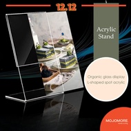 MOJOMORE Acrylic Stand A4 / A5 / A6 Size <L  and T Shape> Menu Paper Poster QR Code Frame Holder Dis