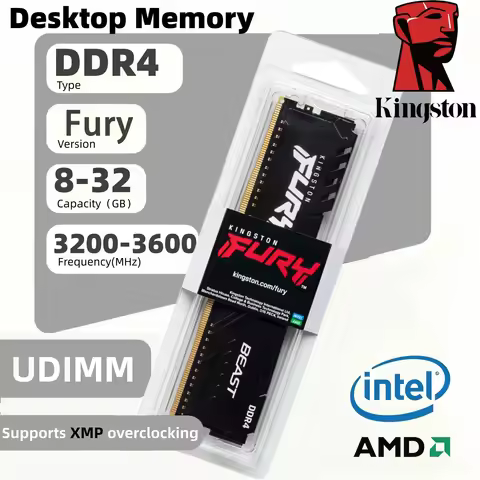 Kingston Fury Beast DDR4 RAM 8 16 32GB 3600 3200Mhz PC Memory 288Pin XMP2.0Heatsink For Desktop AMD 