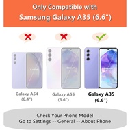 iCoverCase Compatible with Samsung Galaxy A35 5G Phone Case with Card Holder, A35 5G Wallet Case for