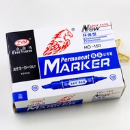 ปากกาเคมี 2 หัว ตราม้า (ยกกล่อง 10 ด้าม/สี)Horse twin tip permanent marker