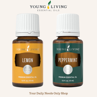 Young Living PEPPERMINT + LEMON COMBO PROMO Essential Oil - Young Living Flagship -  100% Pure Essen