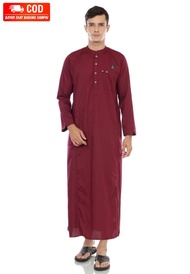 FINDA - Jubah Pria Terbaru 2023 Gamis Jubah Polos Lengan Panjang Koko Pria Muslim Bahan Katun Toyobo Halus Premium Polos Keren Model Turki Arabian Pakistan Size M L XL Baju Gamis Laki Laki Muslimin Dewasa Remaja Modern