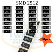 Resistor SMD 2512 2 ohm, 2.2ohm, 2.4ohm,2.7ohm, 200ohm,220ohm,240ohm,270ohm, 200Kohm,220Kohm,240Kohm