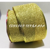 WIRE RIBBON GLITTER RIBBON/ 6 CM 1 PCS/