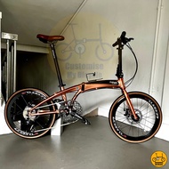 Fnhon Tornado 22” • 9 Gears Shimano • Litepro Innova • Rose Gold • Folding Foldable Foldie Fold Bicycle Bike Dahon Crius