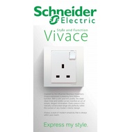 (SG Seller) Schneider Electric 13A 1 Gang Switched Socket 250V Vivace Switch| White Colour