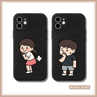 Cute couple iPhone cases with funny cartoon prints for all lines 16/16splus/7/8//x/15/11/12/13/14/pr