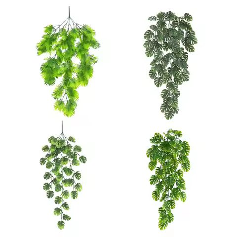79cm Artificial Green Plants Hanging Ivy Leaves Radish Seaweed Grape Fake Flowers Vine Home Garden W