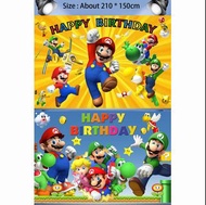 🎊 超級瑪利歐兄弟 生日 背景布(多款) 遊戲 生日會 掛布 貼布 裝飾布 拍攝 攝影 拍照 背景(寫真布) 任天堂 超級孖寶兄弟 馬里奧 Super Mario Happy Birthday Party Background Cloth Home wall decor