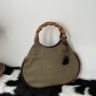 Gucci 古馳 罕有編織皮革包邊 竹節托特包