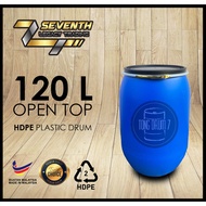 125 Liter Open Top Blue HDPE Plastic Drum Tong Biru Plastik [Seventh Shop]