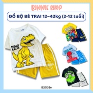 Cotton clothes for boys 12-42kg (2-12 years old) T-shirt Set to wear at home and go out with cartoon