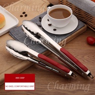 ❉ Food Clip Clamp BBQ Grilling Tong Salad Bread Serving Tong Cooking Clip Clamp Stainless Steel Kitchen Tools Cooking Food Serving Tong 面包夹