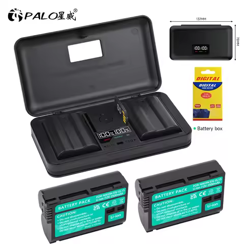 2500mAh EN-EL15 ENEL15 EN EL15 Camera Battery+LCD Charger for Nikon Z5,Z6,Z7,D7100,D7200,D7500,D850,