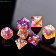 PATRICIA1 Iridescent Glitter Polyhedral Dice DND Enthusiast RPG Adventurer D4 D6 D8 D10 Polyhedral D