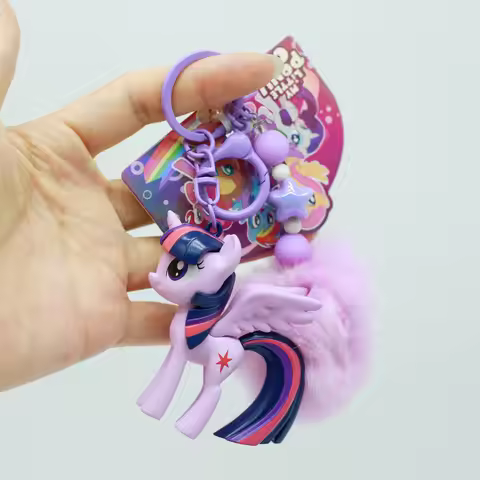 Hasbro My Little Pony Rainbow Dash Fluttershy Pinkie Pie Applejack Rarity Model Cute Bag Pendants Ke