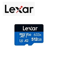 LEXAR - 512GB MicroSD SDXC 633X 支援4K ULTRA HD U3 V30 記憶卡 (平行進口)