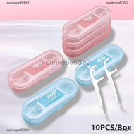 sunkepo6392 ชุดไม้จิ้มฟันไหมขัดฟัน10ชิ้น กล่องแปรงไหมขัดฟันแบบพกพาไม้จิ้มฟันทำความสะอาดฟันพร้อมท่อเก