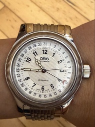 【經典古董】ORIS 豪利時 Big Crown 大錶冠指針式日期機械錶｜巴黎釘紋、雙色鋼帶、背透紅色自動盤 (復古飛行系列)$3999