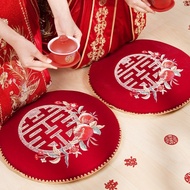 Chinese Wedding Decoration Kneeling Mat Table Seat Cushion Chair Cover Kneel Mats Red Xi Round Squar