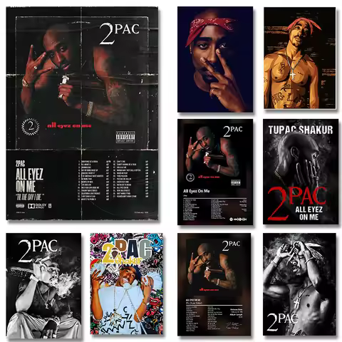 Music Album Cover Pop Hip Hop Rapper 2pac Posters Aesthetic Pictures Canvas Painting Print for Room 