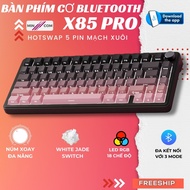 Mincom X85 Wireless Mechanical Keyboard Custom App RGB Led, Multifunctional Rotary Knob, White Switc