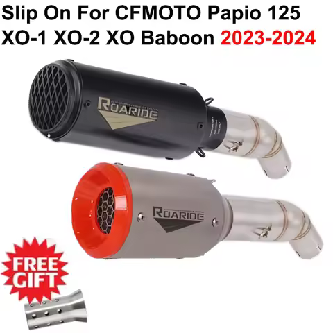 Slip On For Cfmoto Papio125 Xo-1 Xo-2 Xo Baboon 2023 2024 Motorcycle Exhaust Systems Modify 51MM Mid