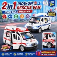 Police Car Toy Ambulance Rescue Vehicle with Sound and Light for Kids Imaginative Role Play