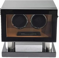 RYHVVJO Piano Painted Automatic Watch Winder for 2 Watches 5 Modes Ans Mute Motor Box with LED Light