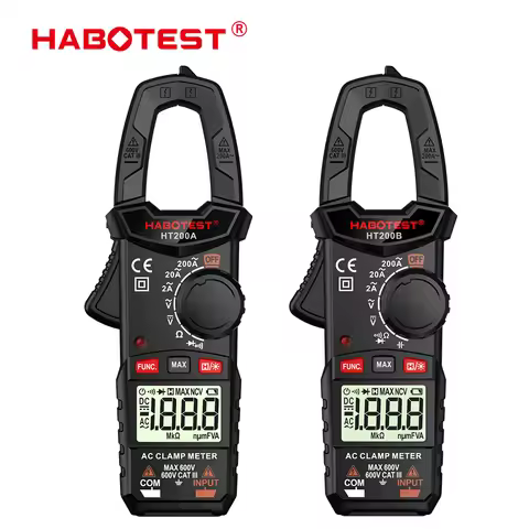HABOTEST HT200A/HT200B Digital Clamp Meter Amperometric Voltmeter Ammeter Tester Pliers CountsTransi