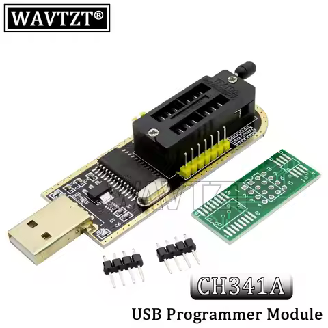 WAVTZT CH341A CH341 24 25 Series EEPROM Flash BIOS USB Programmer with Software & Driver