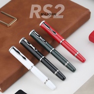 MAJOHN RS2 Short Mini Fountain Pen Brass Coated Finish Portable Pocket Pen for Journal & School Writ