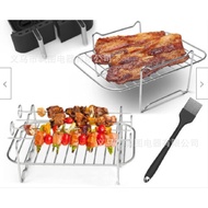 10QT Double Pot Silicone Pot Set Double Pot Double Basket Air Fryer Accessories Suitable NINJA FOOD 