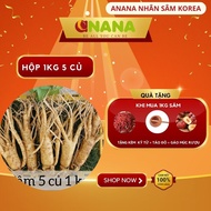 6-year-old Korean standard fresh ginseng Box of 1kg, size 5 roots/kg, a precious herb for ANaNa heal