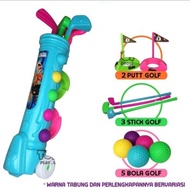 Golf Kids Toy Set Large Plastic Golf Stick Equipment Play Ball Stick