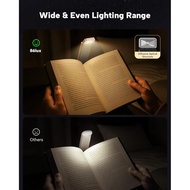86lux Book Light, Rechargeable Clip-On LED Reading Light for Bed & Night Use - 3 Color Temperatures 
